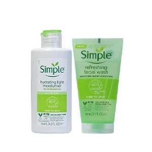 Simple Hydrating Light Moisturiser 125ml & Refreshing Facial Wash-150ml Combo