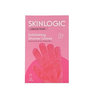Skinlogic Bath And Body Exfoliating Body Gloves 1 Pair Pink