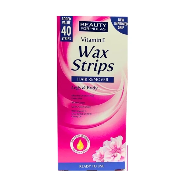 Beauty Formulas Vitamin E Wax Strips-40pcs