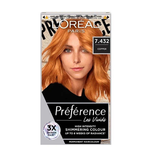 Loreal Paris Preference Vivids Permanent Hair Colour- Copper 7.43