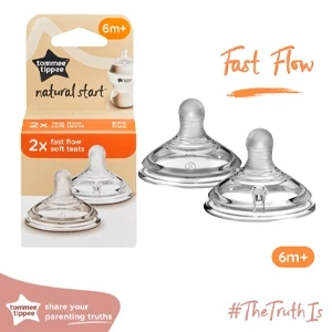 Tommee Tippee Fast Flow Soft Teats 6m+ 2pack