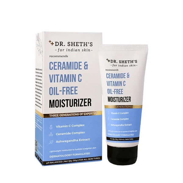 Dr Sheth’s Ceramide & Vitamin C Brightening Oil Free Moisturizer-50g
