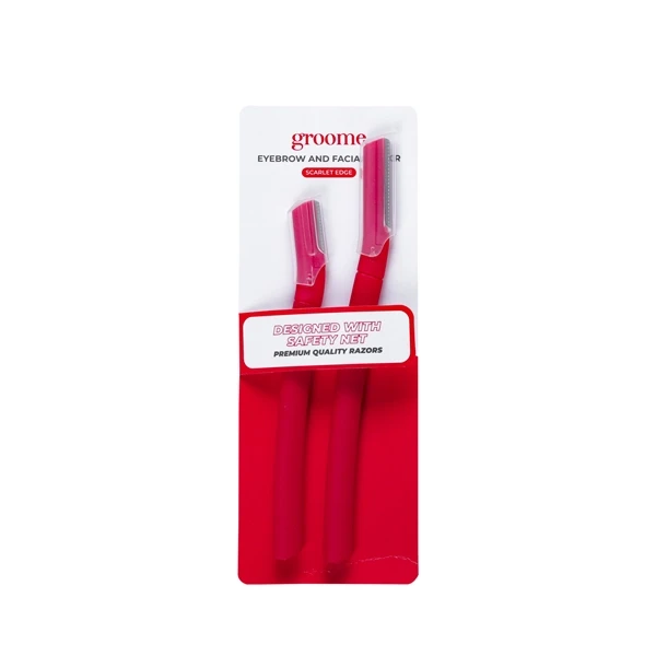 Groome Eyebrow And Facial Razor- Scarlet Edge