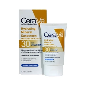 Cerave Hydrating Mineral Sunscreen SPF 30 Face Sheer Tint-50ml