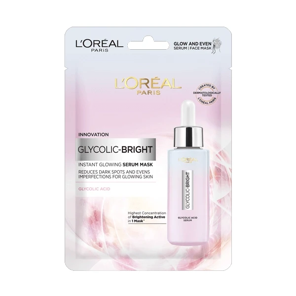 Loreal Paris Glycolic Bright Instant Glowing Serum Sheet Mask-22g