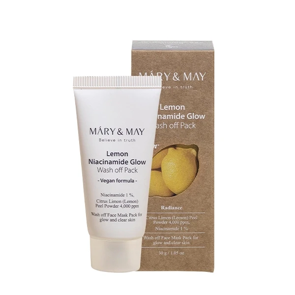 Mary & May Vegan Lemon Niacinamide Glow Wash off Pack-30g